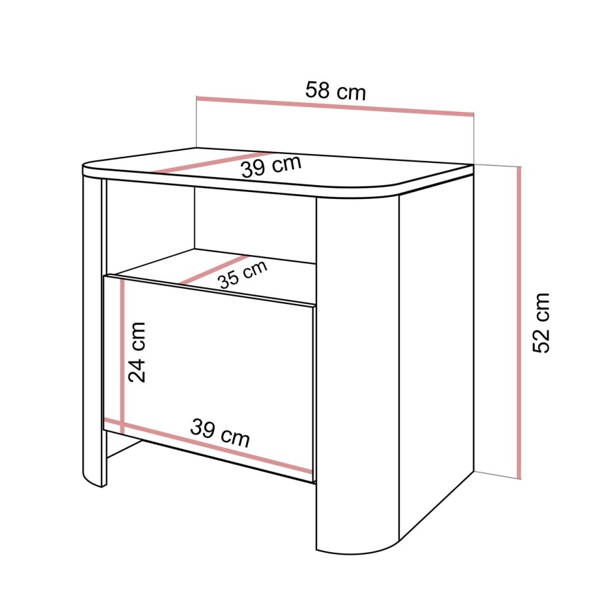 Nachttisch DESTINY S-58 Eiche Vicenza
