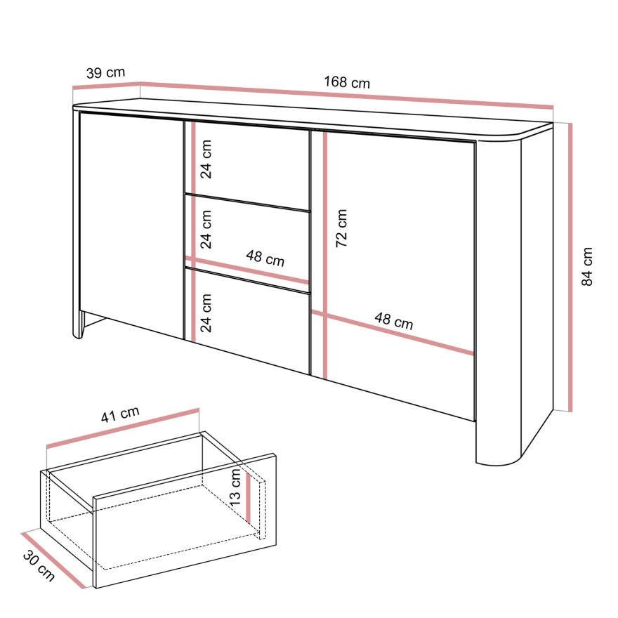 Kommode mit Schubladen DESTINY II KSZ-168