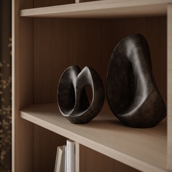 Zweitüriges Regal DESTINY Eiche Vicenza mit offenen Regalböden