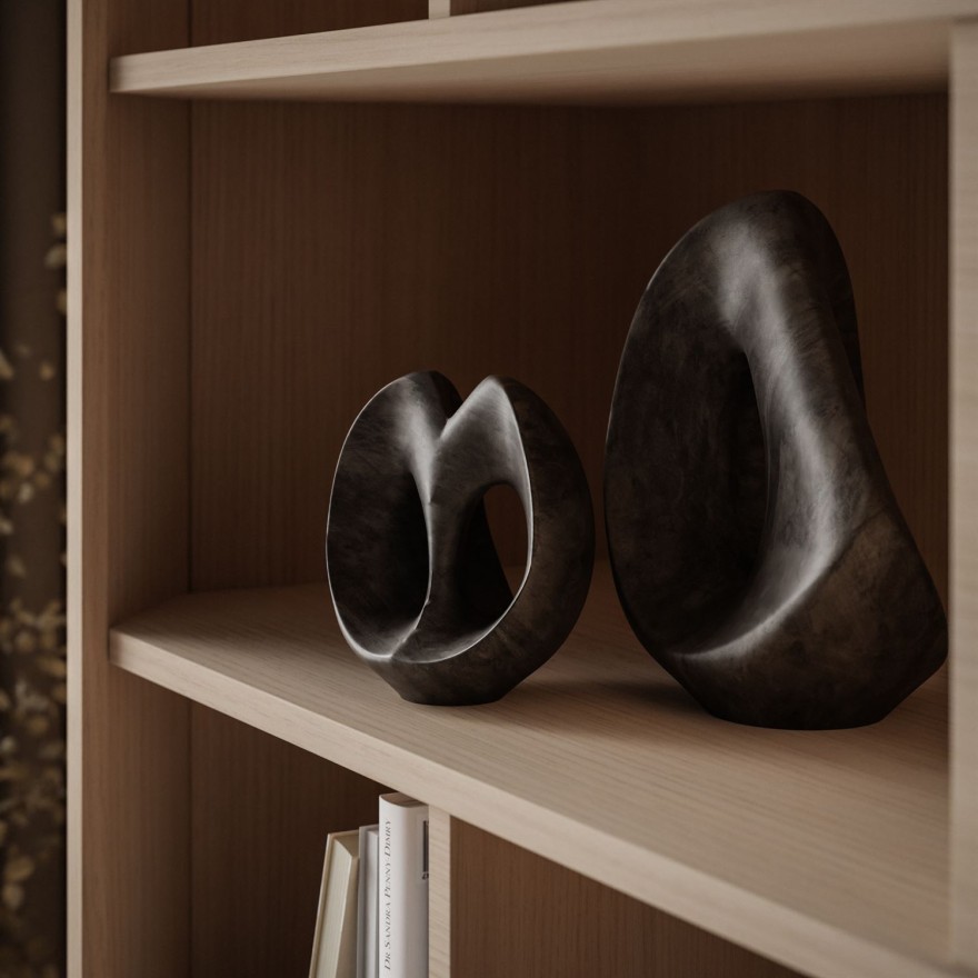 Zweitüriges Regal DESTINY II mit offenen Regalböden