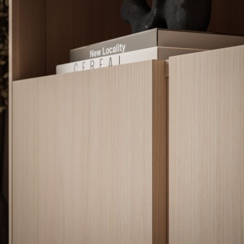 Zweitüriges Regal DESTINY II mit offenen Regalböden