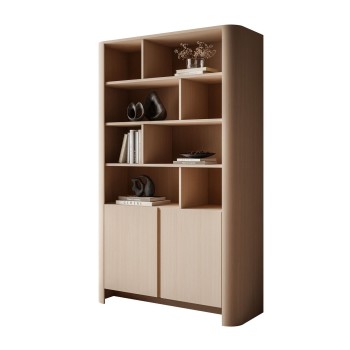 Zweitüriges Regal DESTINY II mit offenen Regalböden