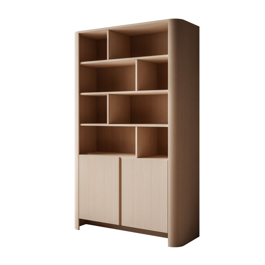 Zweitüriges Regal DESTINY II mit offenen Regalböden