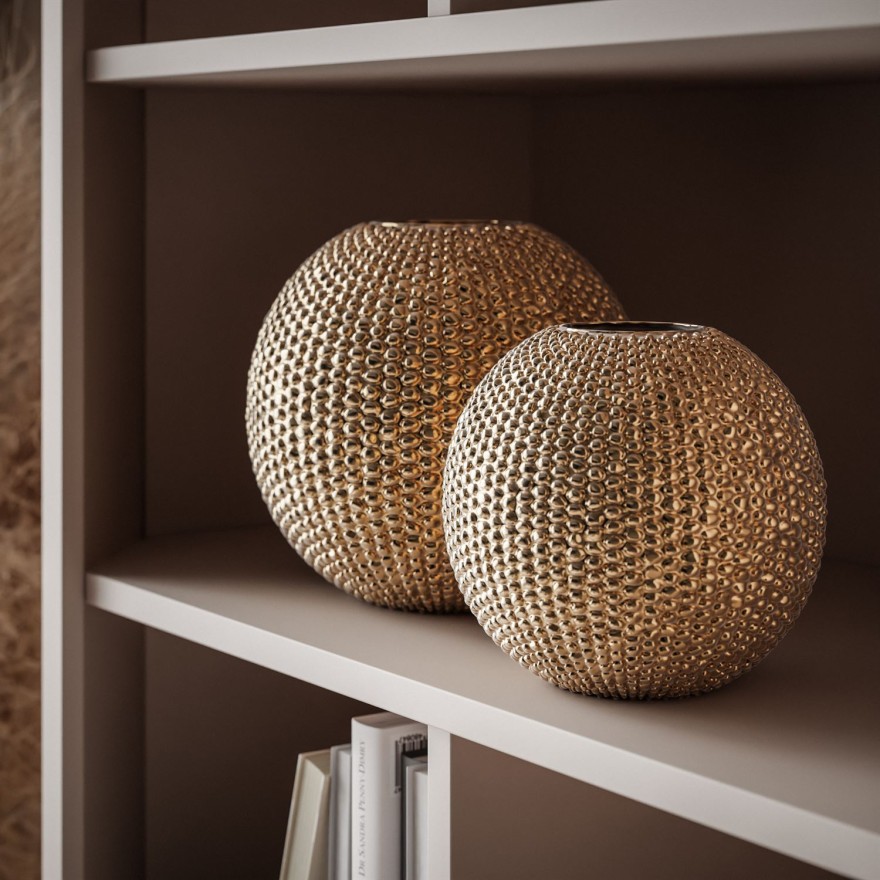 Zweitüriges Regal DESTINY Kaschmir mit offenen Regalböden