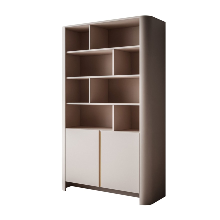 Zweitüriges Regal DESTINY Kaschmir mit offenen Regalböden