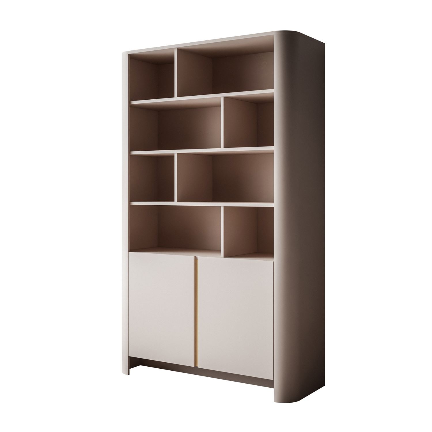 Zweitüriges Regal DESTINY Kaschmir mit offenen Regalböden