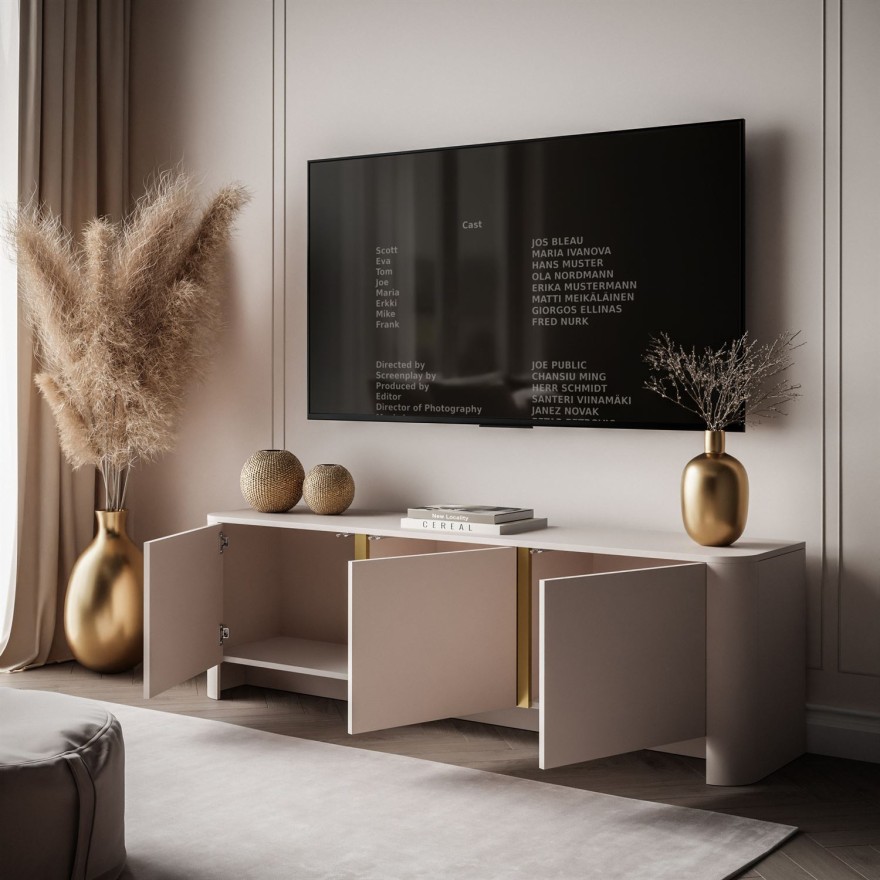 Dreitüriger TV-Schrank DESTINY Kaschmir