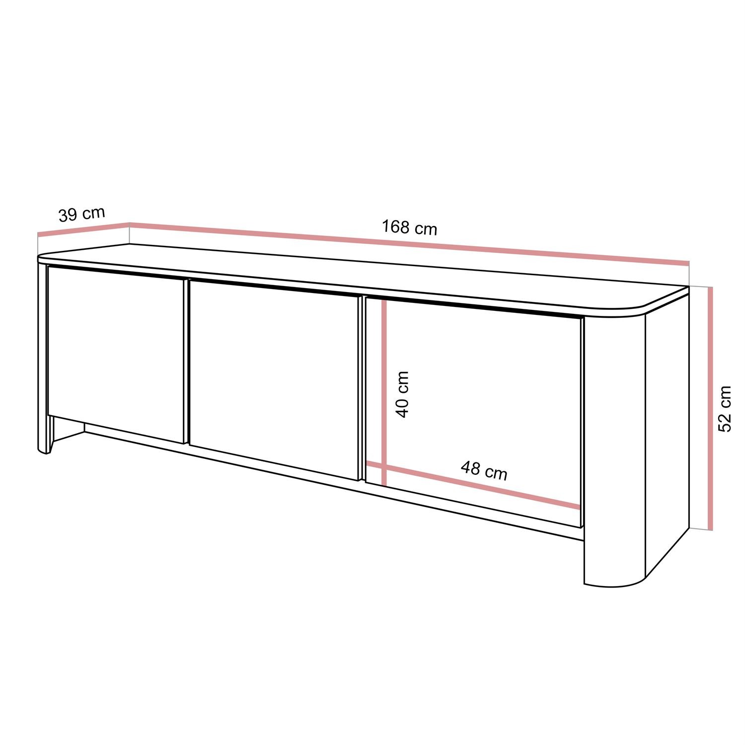 Dreitüriger TV-Schrank DESTINY II