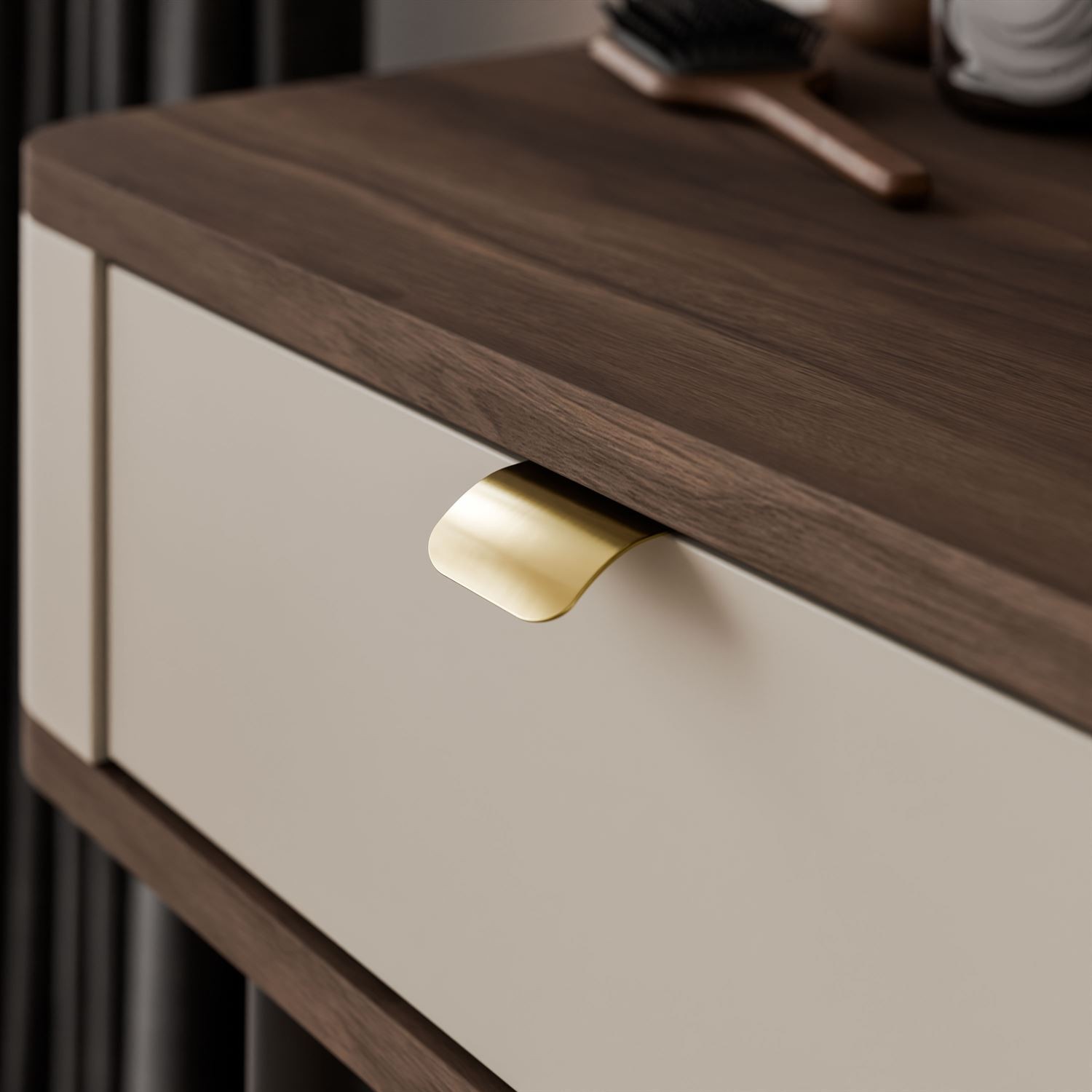 Schminktisch AUTUMN mit rundem Spiegel