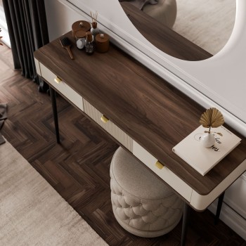 Schminktisch AUTUMN mit rundem Spiegel