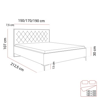 Polsterbett INEZ mit Bettkasten
