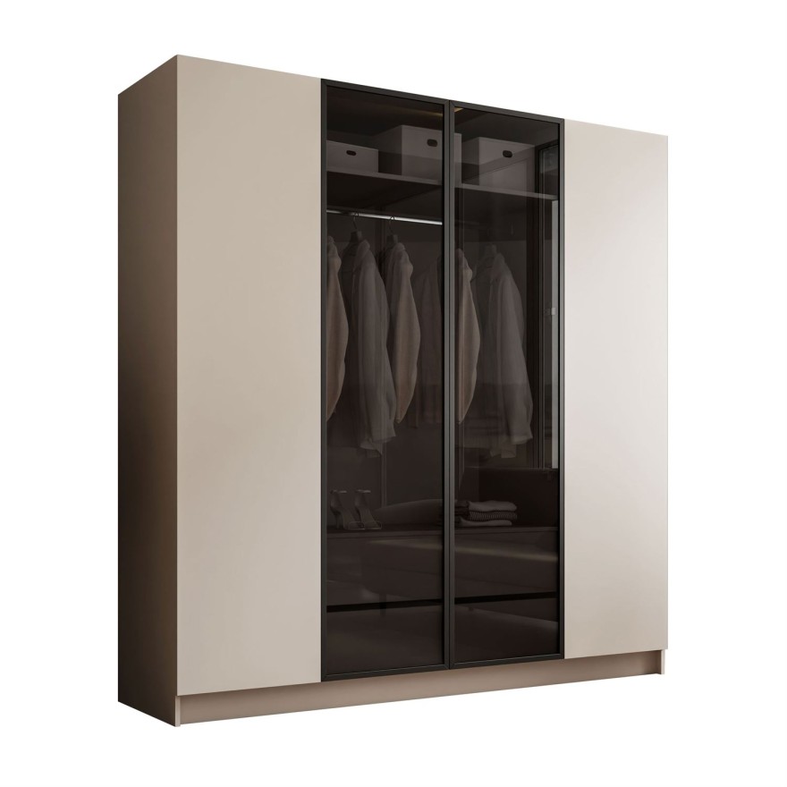 Viertüriger Schrank ATRIUM mit Glasfront