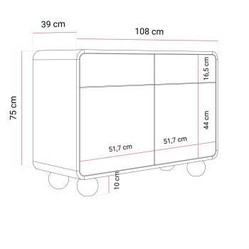 Kompakte Kommode OLIVIO KSZ108 Kaschmir