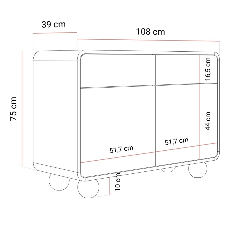 Kompakte Kommode OLIVIO KSZ108 Kaschmir