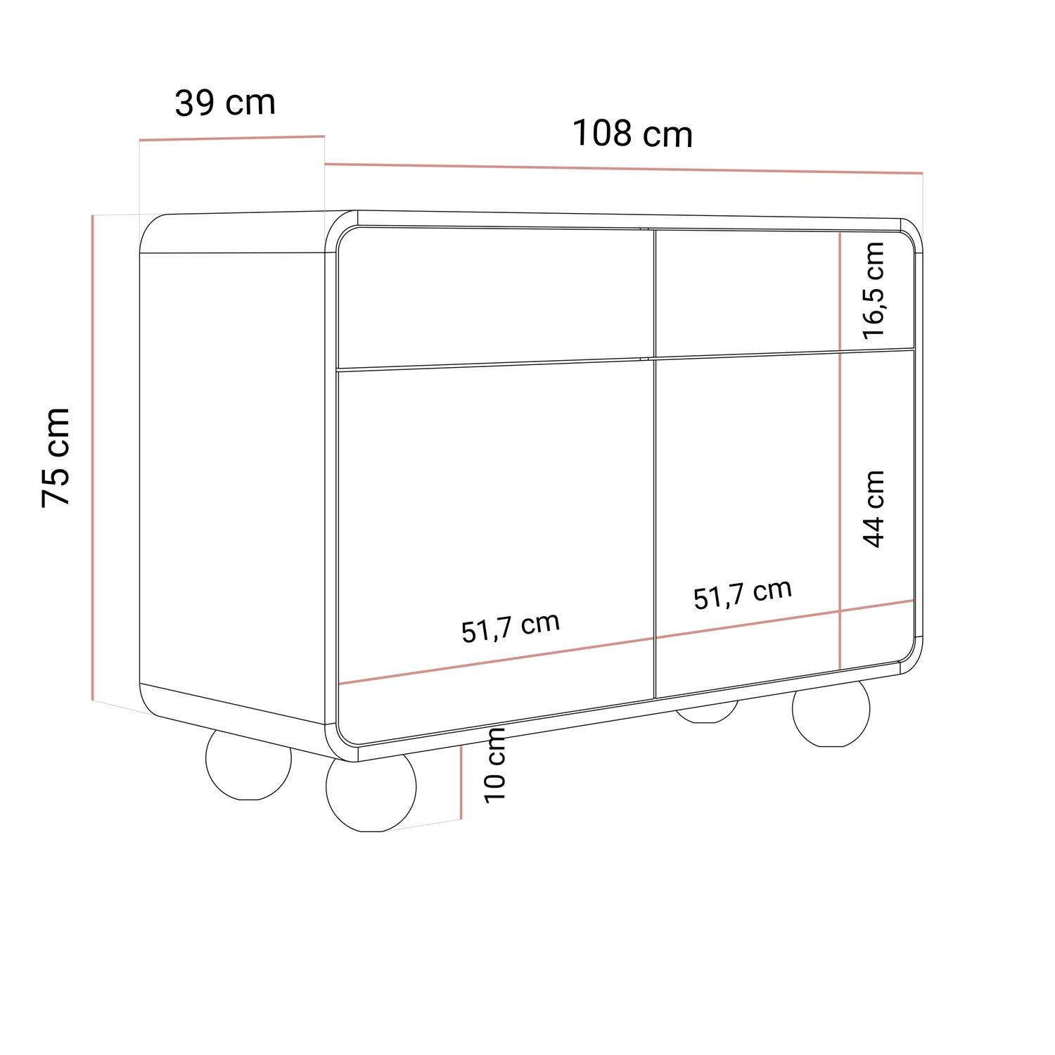 Kompakte Kommode OLIVIO KSZ108 Kaschmir