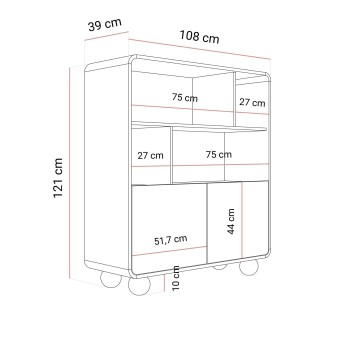 Zweitüriges Regal OLIVIO RG108 Kaschmir