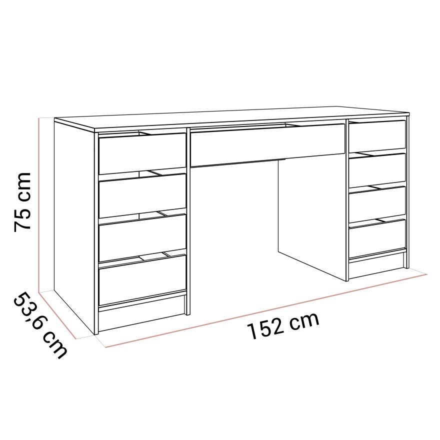 Schreibtisch MADA DOUBLE mit Schubladen