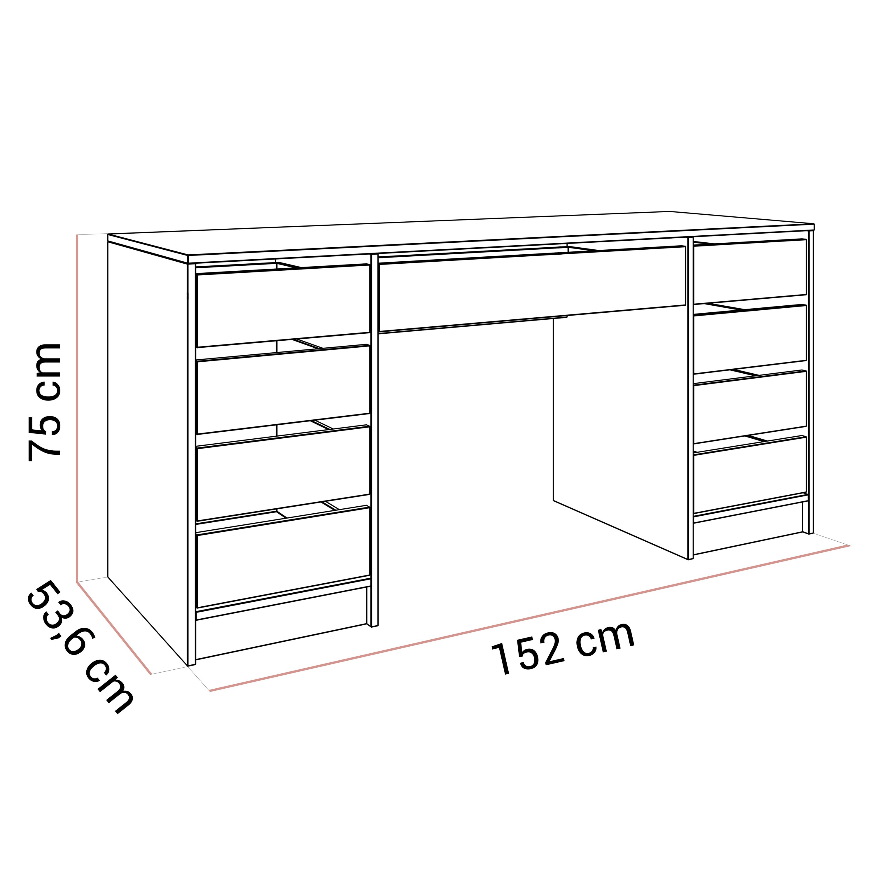 Schreibtisch MADA DOUBLE mit Schubladen