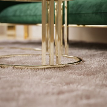 Runder Couchtisch 2in1 LORI GLASS Goldchrom