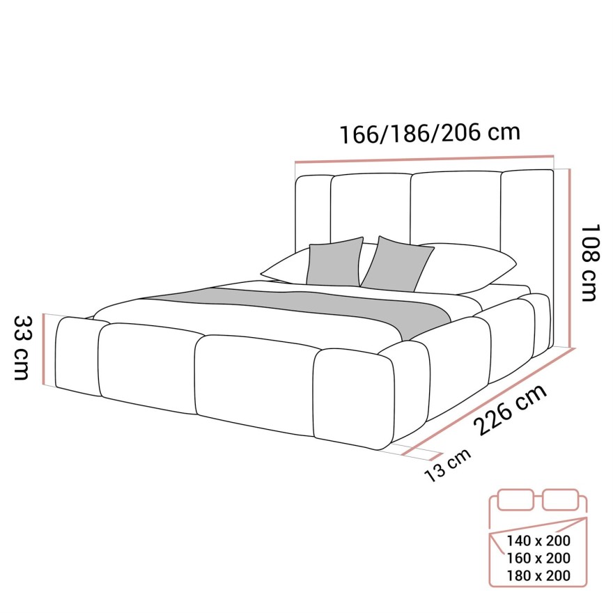 Polsterbett ELENA mit Bettkasten