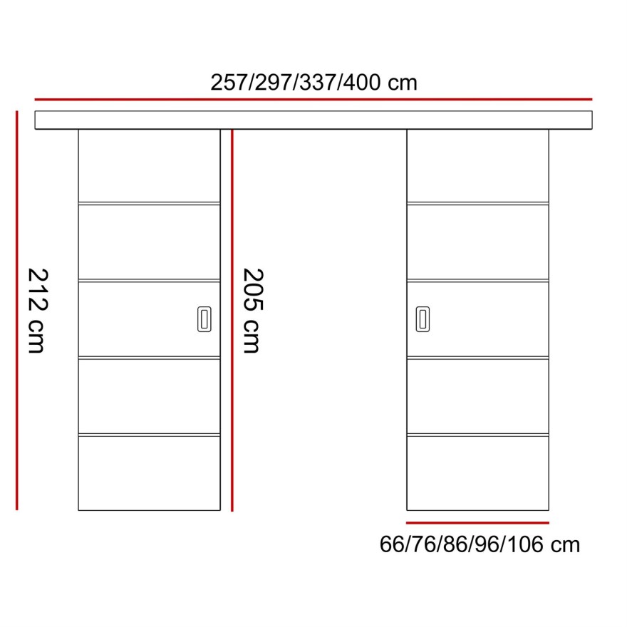 WAYATT PLUS DUO Schiebetür mit Griff