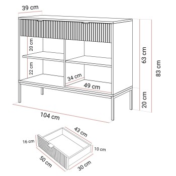 Kommode CORTADO KSZ104 mit Schubladen