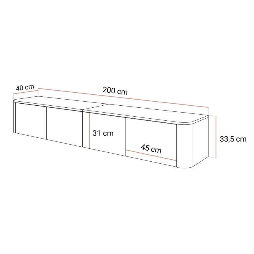 TV-Hängeschrank CELESTE mit LED-Beleuchtung