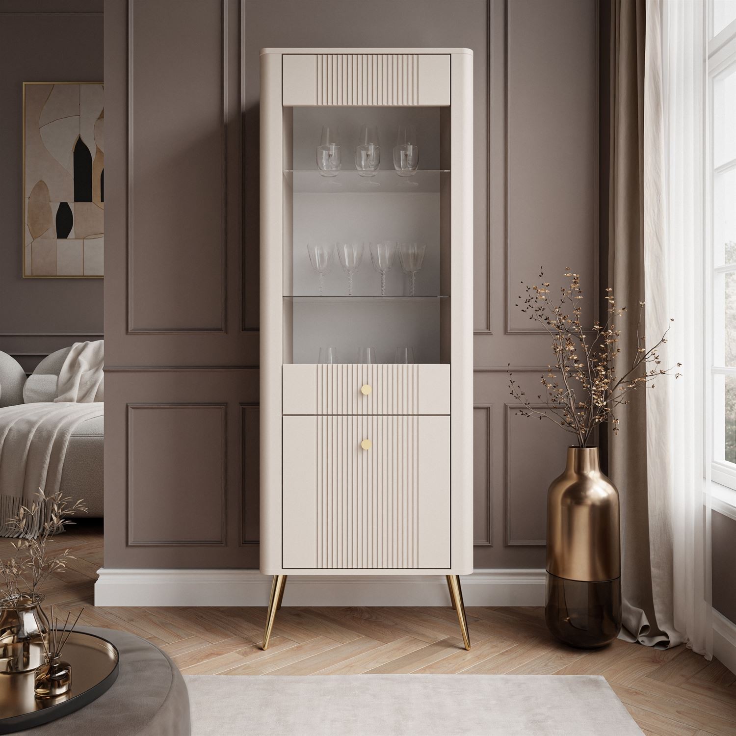 Vitrine ELYSIA KASCHMIR mit LED-Beleuchtung