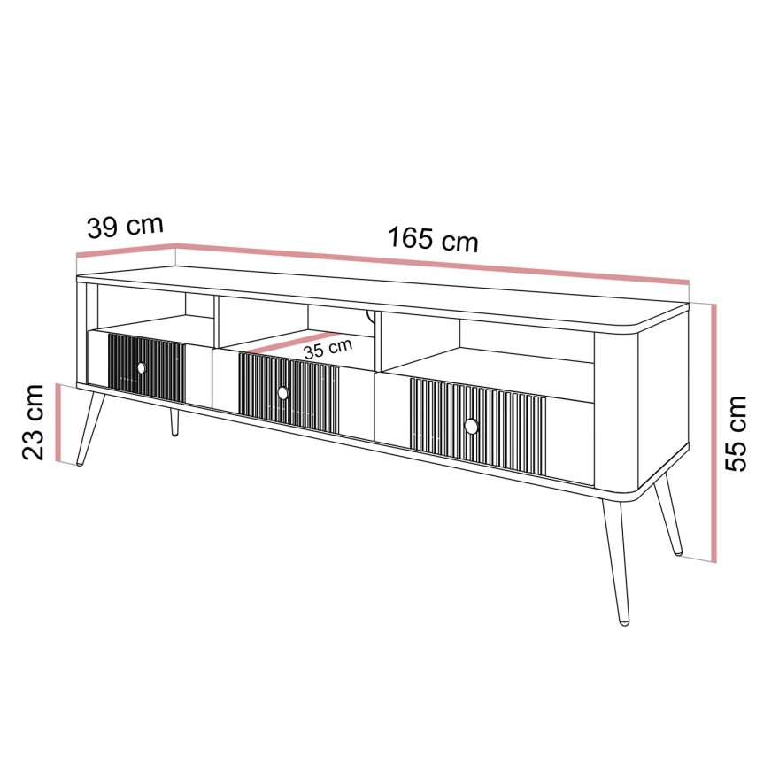 TV-Lowboard ELYSIA mit Schubladen