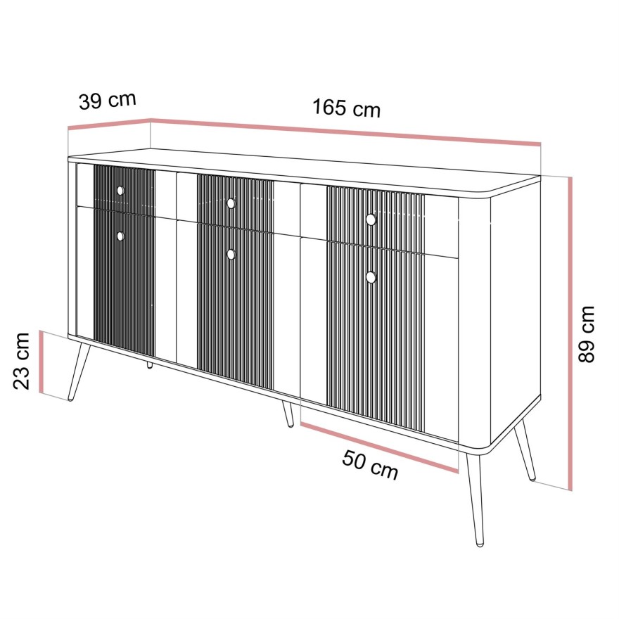 Kommode ELYSIA KASCHMIR 3D3S mit Schubladen