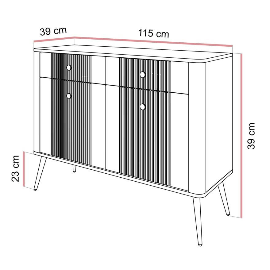 Kommode ELYSIA KASCHMIR 2D2S mit Schubladen