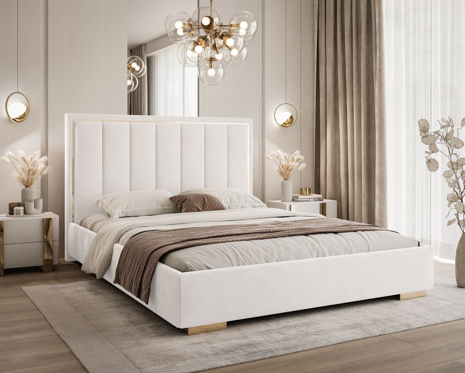 Polsterbett AURELIA mit Bettkasten und Metallgestell