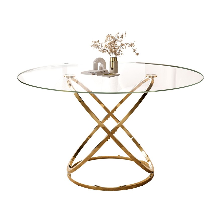 Esstisch BELLE mit Glasplatte