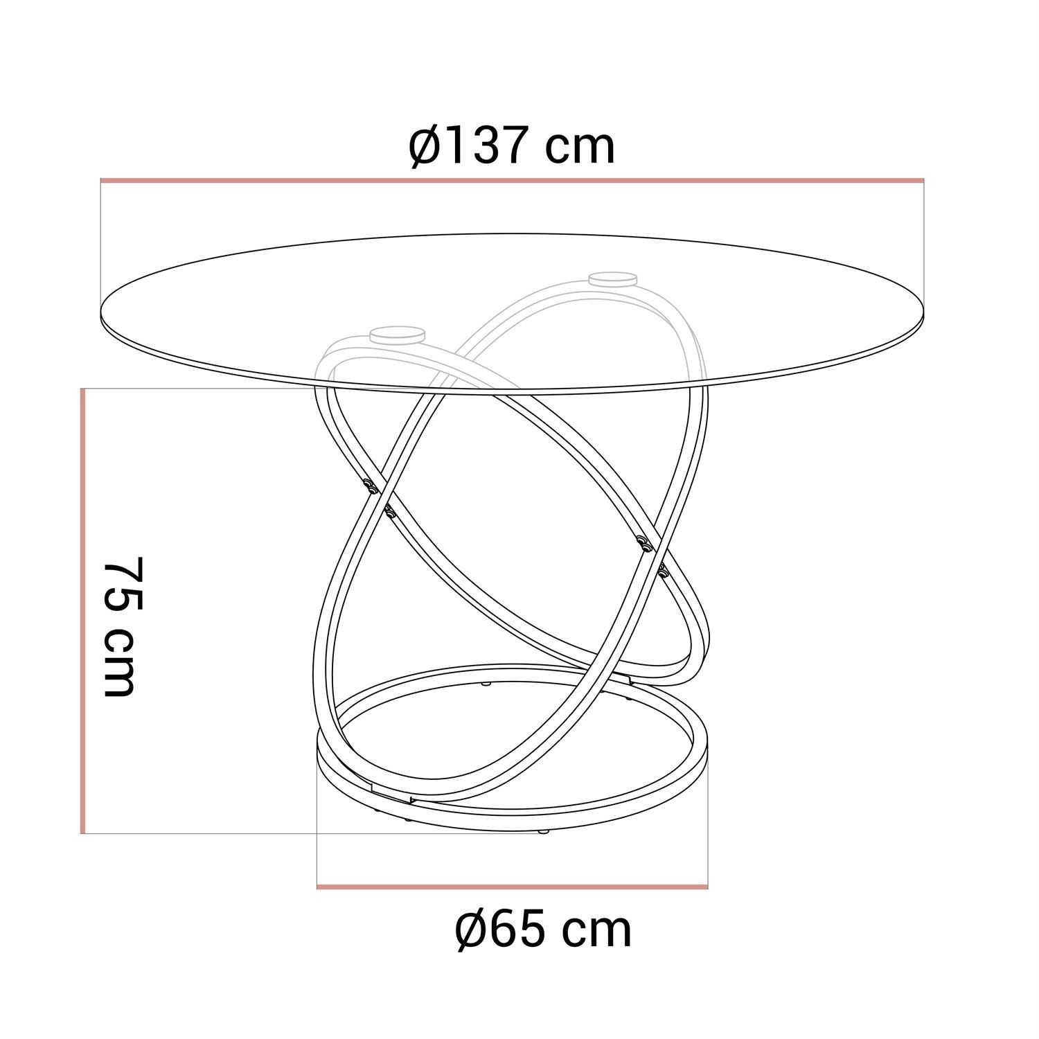 Esstisch BELLE mit Glasplatte