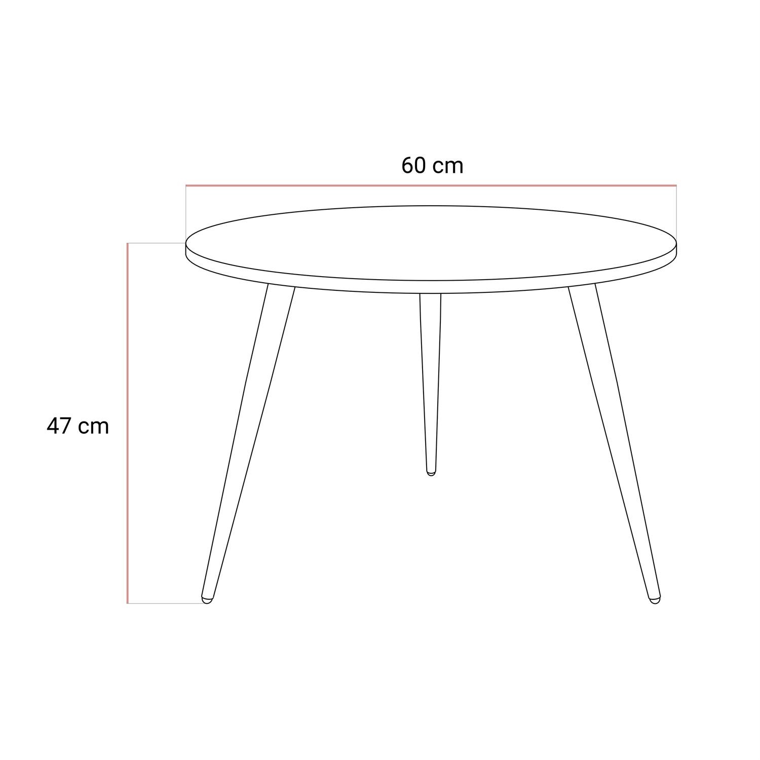 Runder, glänzender Couchtisch SOLEIL II auf goldenen Beinen