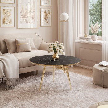 Runder Couchtisch SOLEIL GOLD MARMOR