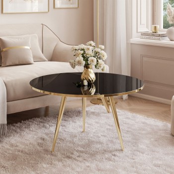 Runder Couchtisch SOLEIL GOLD Hochglanz