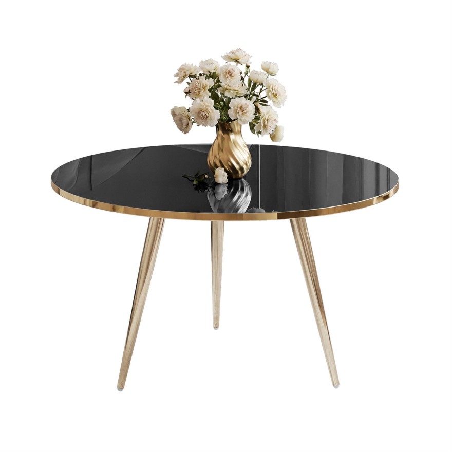 Runder Couchtisch SOLEIL GOLD Hochglanz