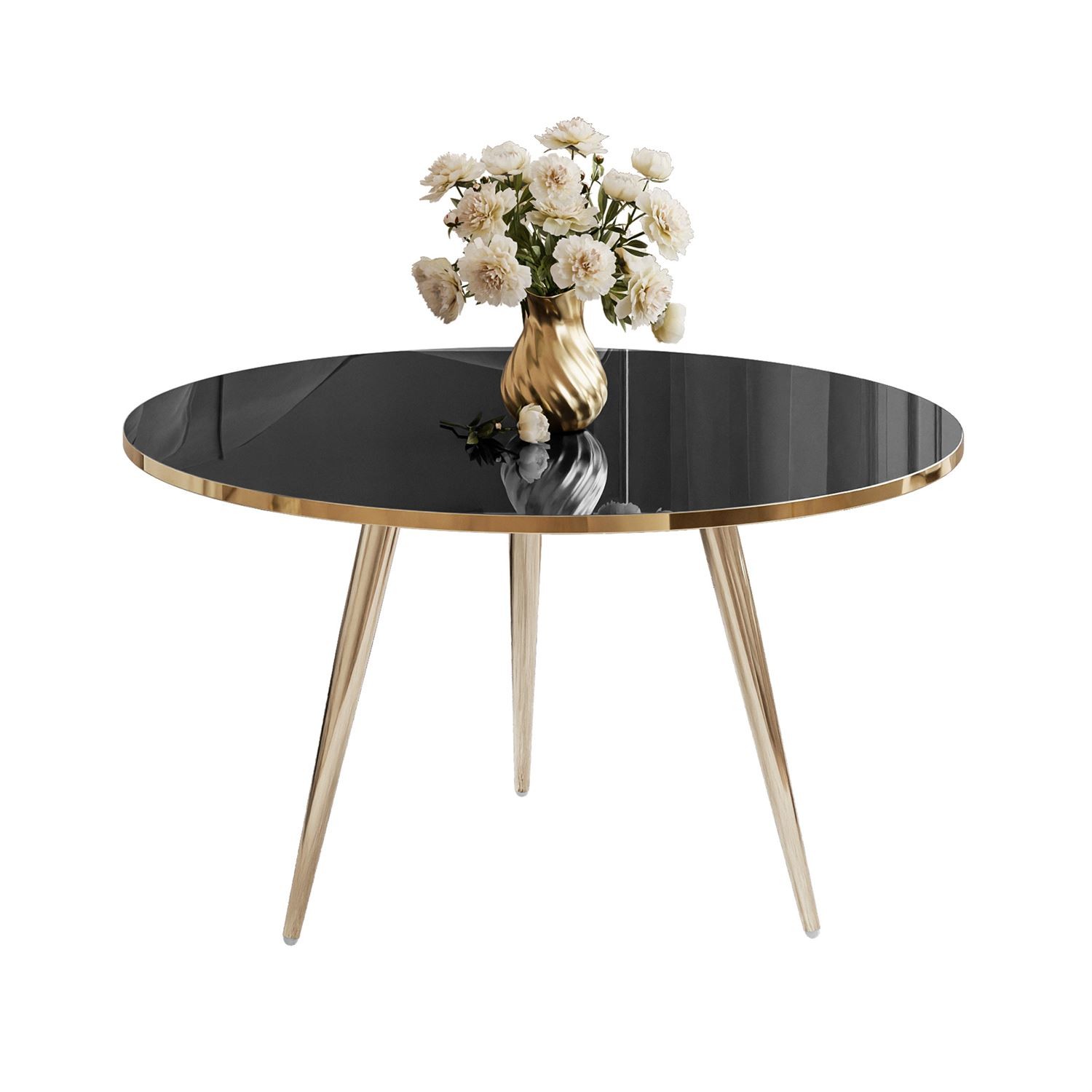 Runder Couchtisch SOLEIL GOLD Hochglanz