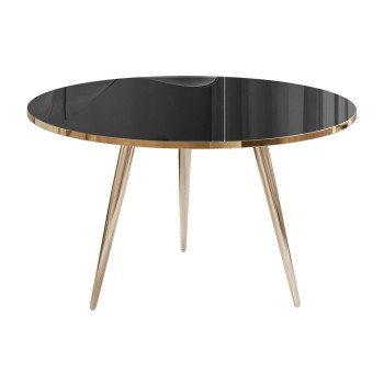 Runder Couchtisch SOLEIL GOLD Hochglanz