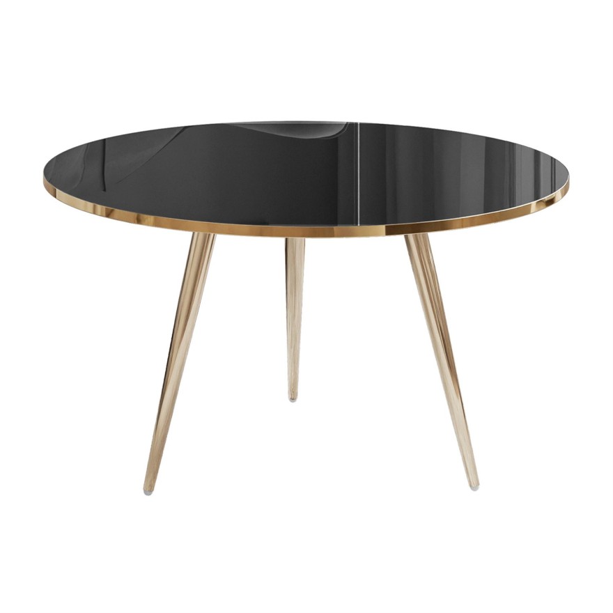 Runder Couchtisch SOLEIL GOLD Hochglanz