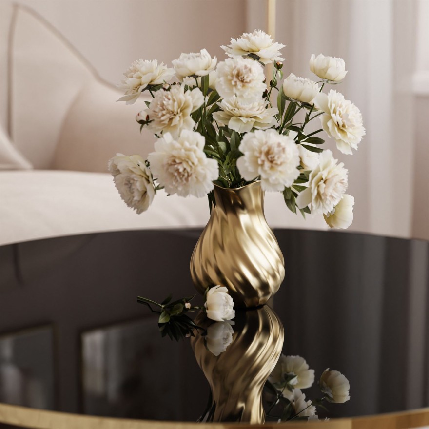 Runder Couchtisch SOLEIL GOLD Hochglanz