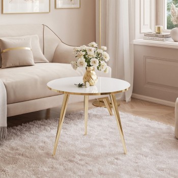 Runder Couchtisch SOLEIL GOLD Hochglanz