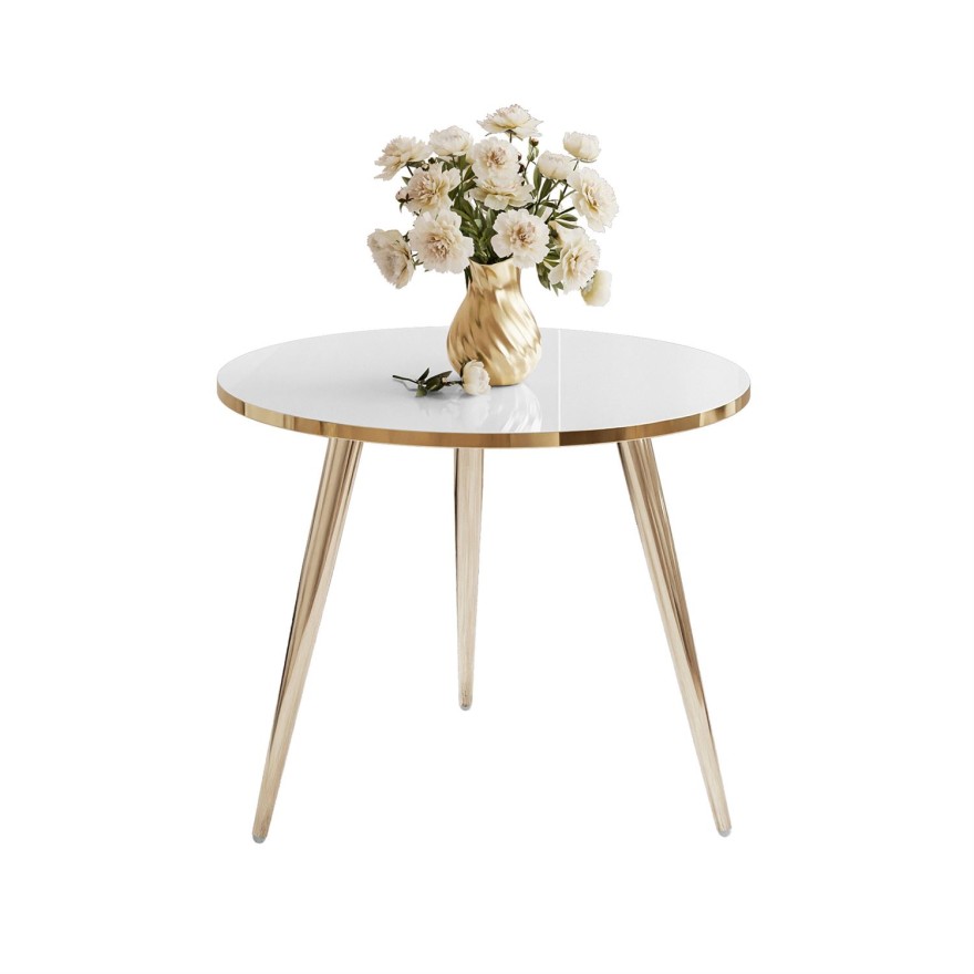 Runder Couchtisch SOLEIL GOLD Hochglanz