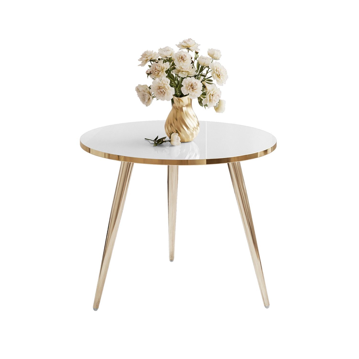 Runder Couchtisch SOLEIL GOLD Hochglanz