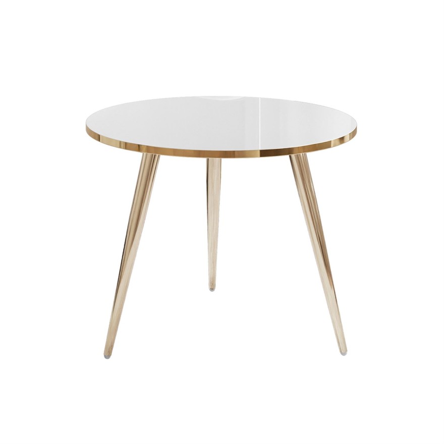 Runder Couchtisch SOLEIL GOLD Hochglanz