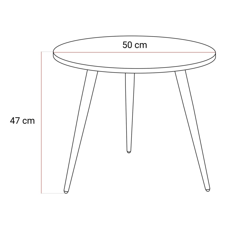 Runder Couchtisch SOLEIL GOLD Schwarz Matt