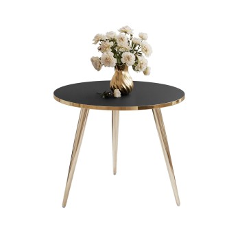 Runder Couchtisch SOLEIL GOLD Schwarz Matt