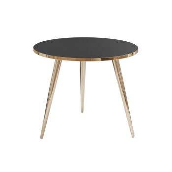 Runder Couchtisch SOLEIL GOLD Schwarz Matt