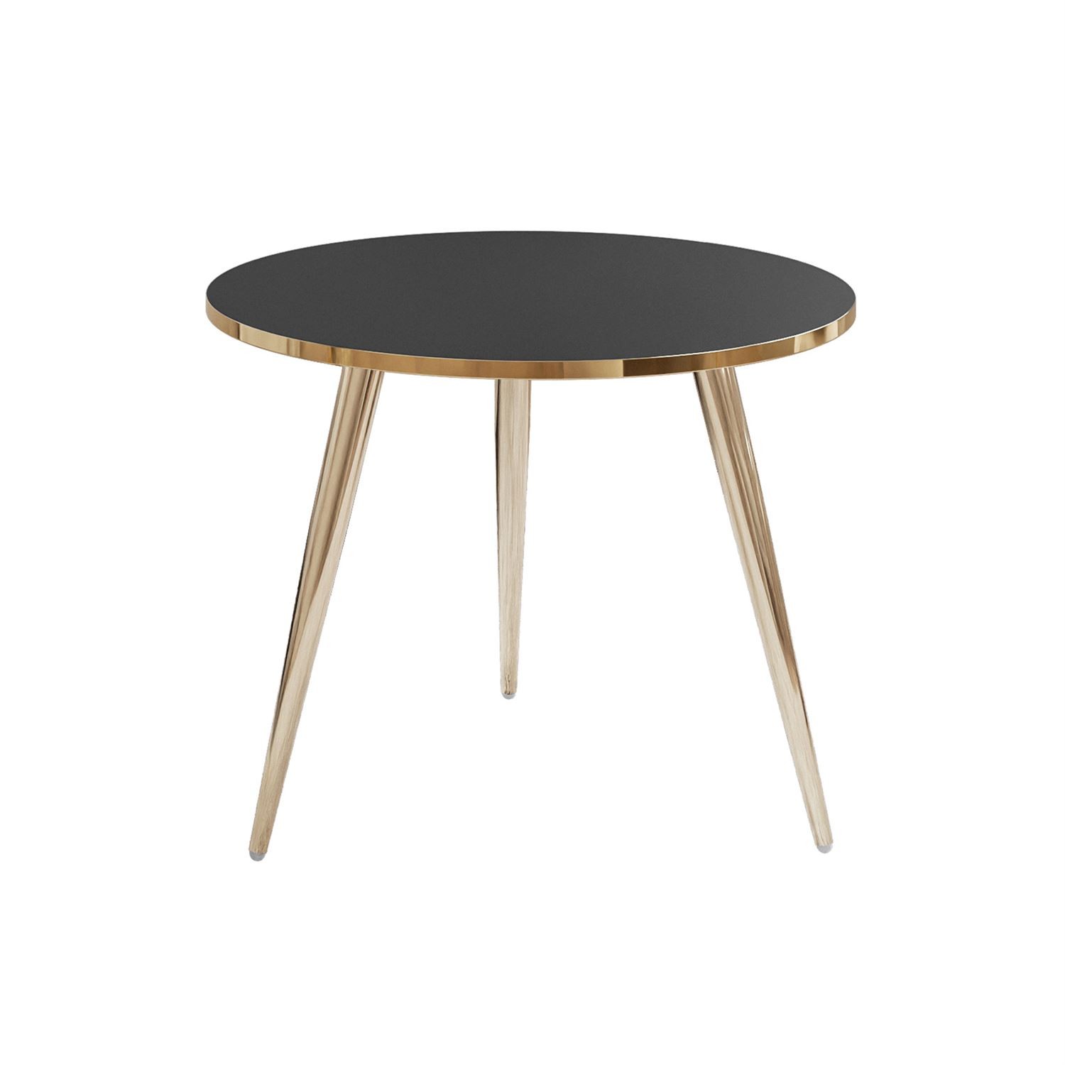 Runder Couchtisch SOLEIL GOLD Schwarz Matt